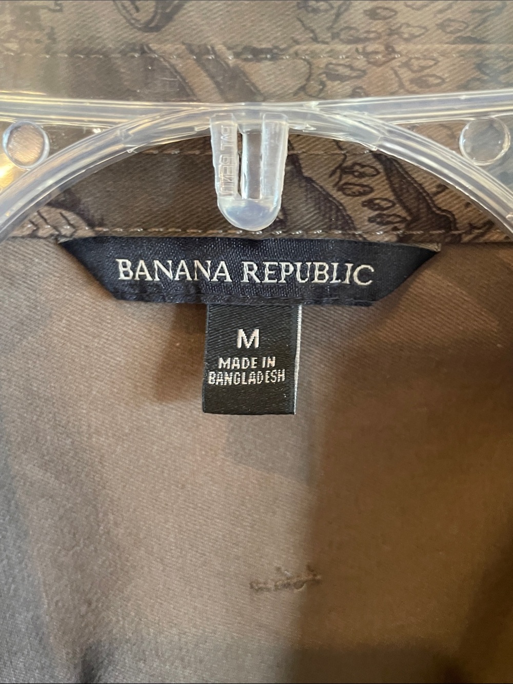 Banana Republic Olive Green Map-Print Utility Shirt Jacket - Picture 2 of 11